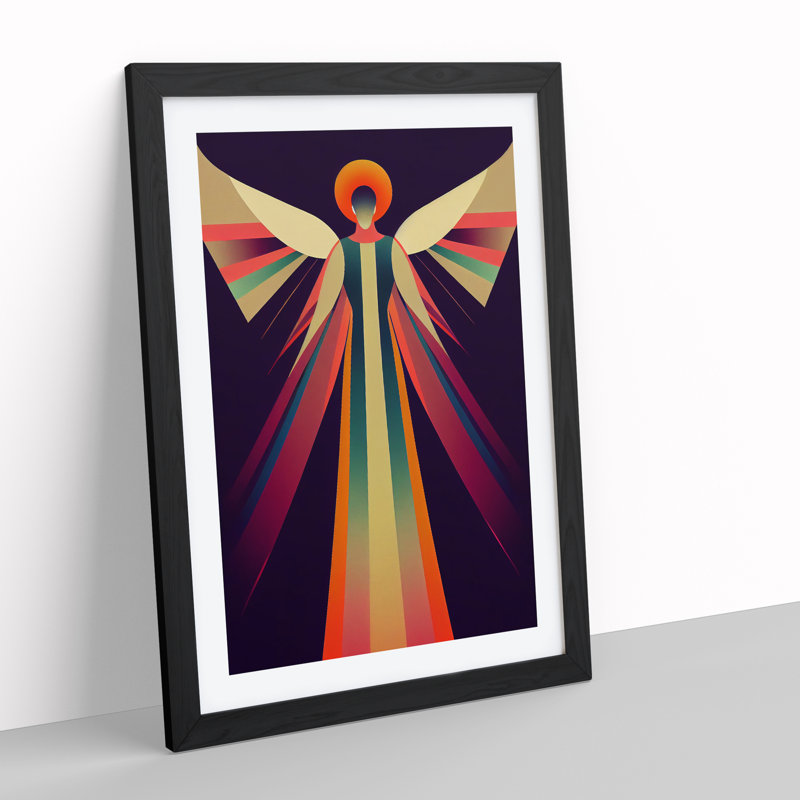 Alluring Angel Abstract - Single Picture Frame Print, 64cm H x 46cm W x 2cm D, Black Framed