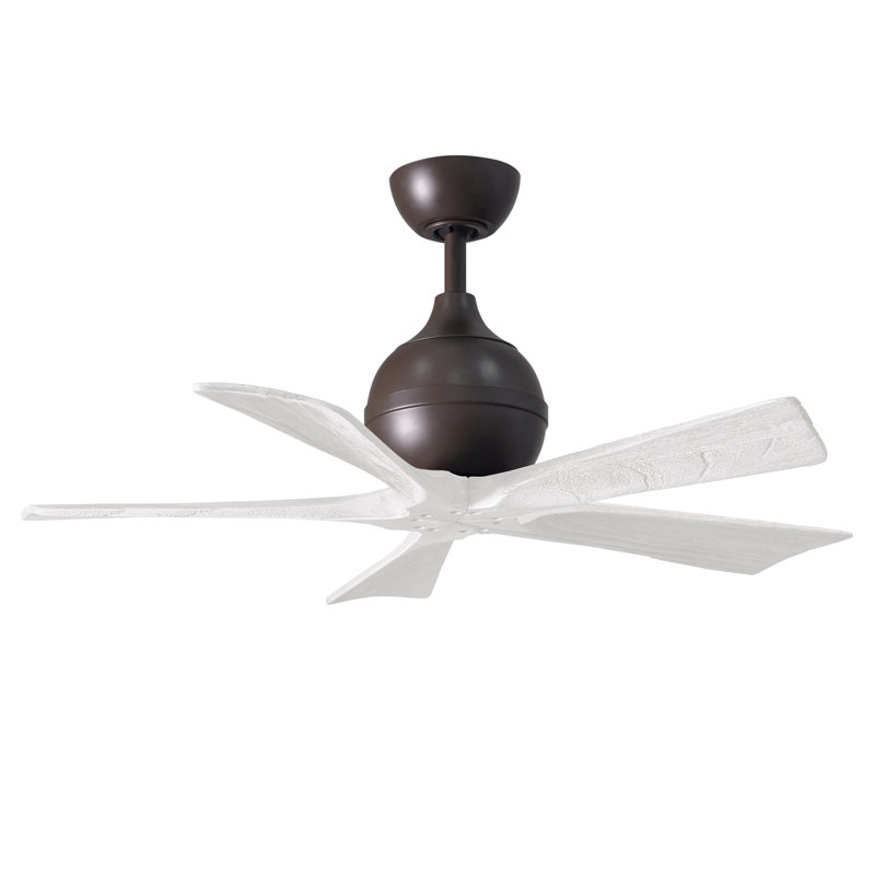 Ventilateur de plafond standard à 5 pales avec télécommande, 42", Bronze texturé, Blanc mat