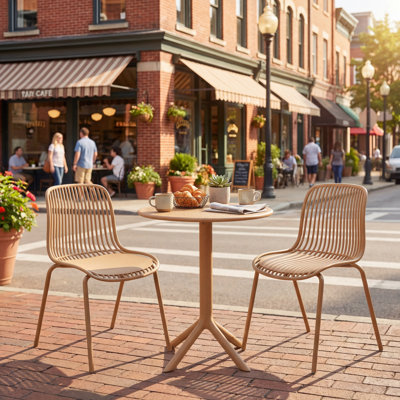 Zora Outdoor 3-Piece Plastic Bistro Dining Set