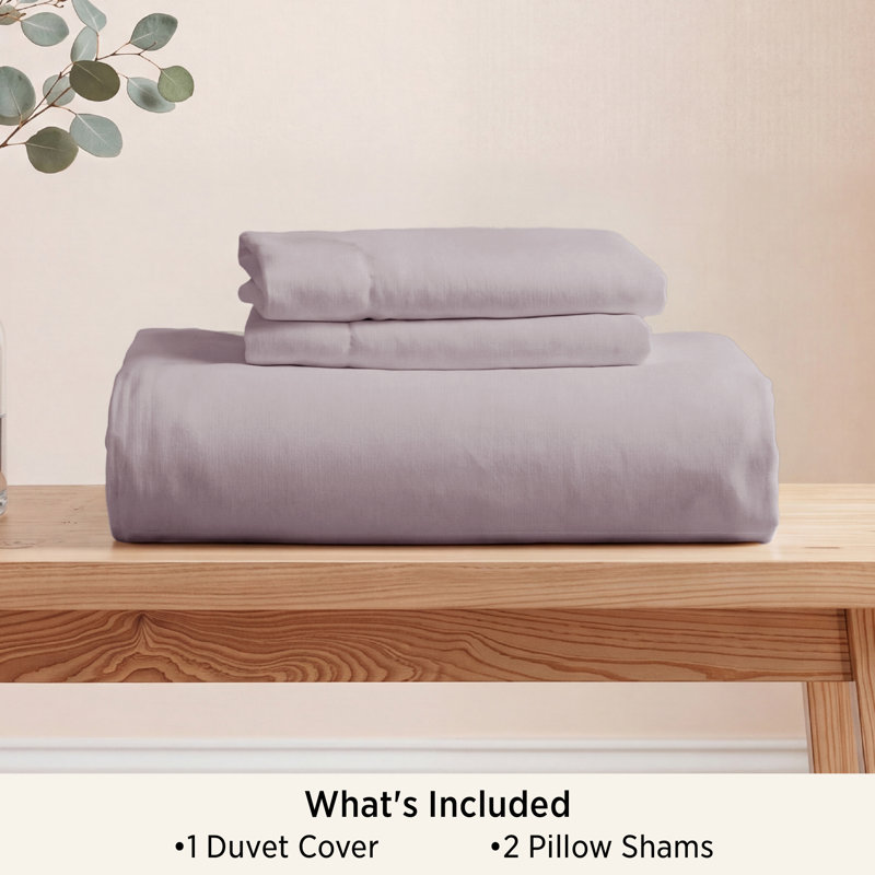 Housse de couette en microfibre de très grande taille - Ensemble de literie très douce en coton prélavé (ensemble de 3)