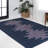 Katriel Minimalist Geometric Machine-Washable Navy/Purple Rug-1284980349