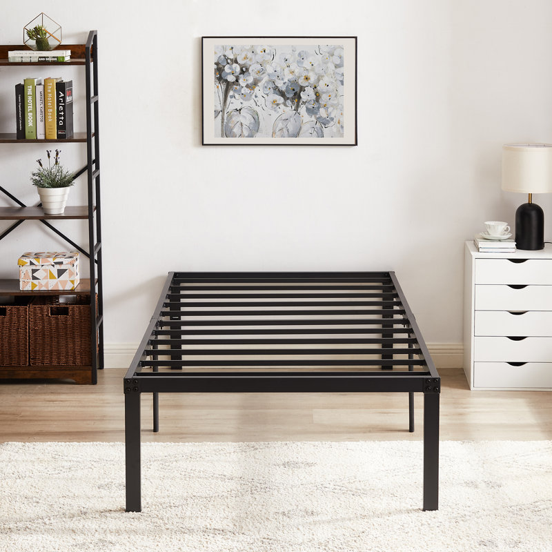 Rudchester 2 Set Twin Size Metal Platform Bed Frame Mattress Foundation No Box Spring Needed, 18"