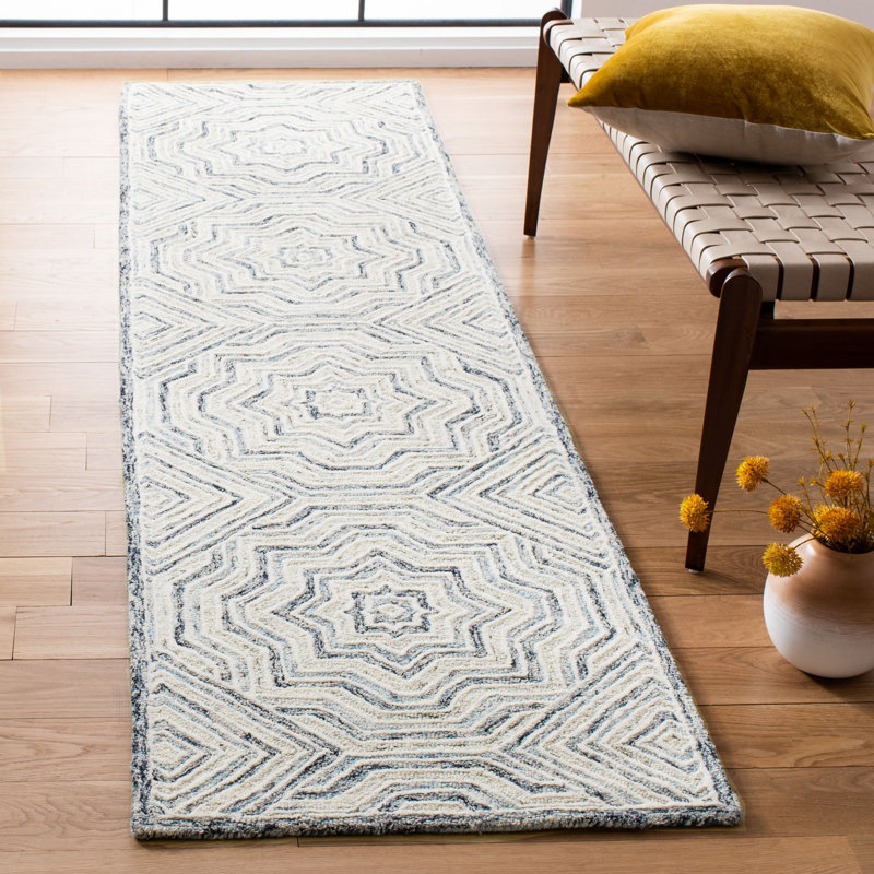 Daniel Hand Tufted Wool Geometric Rug, Square 5'