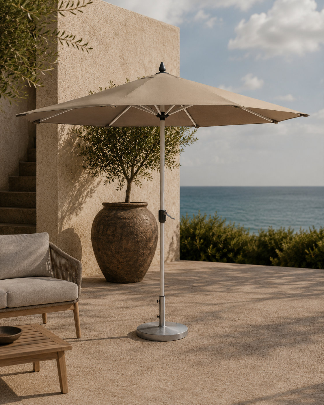 Aynura 9' Umbrella, Gray