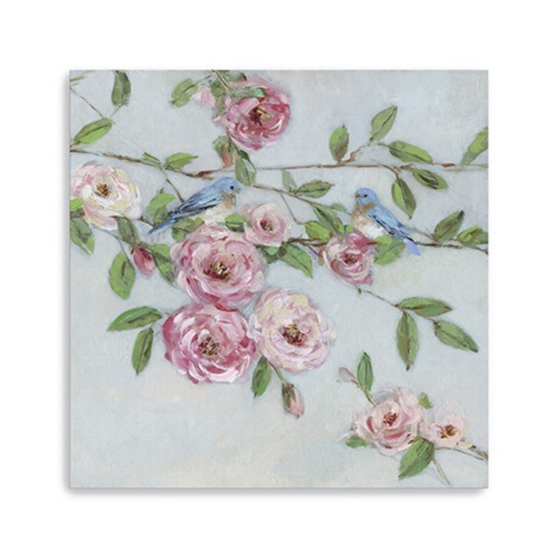 Grandes jolies fleurs roses, art mural sur toile