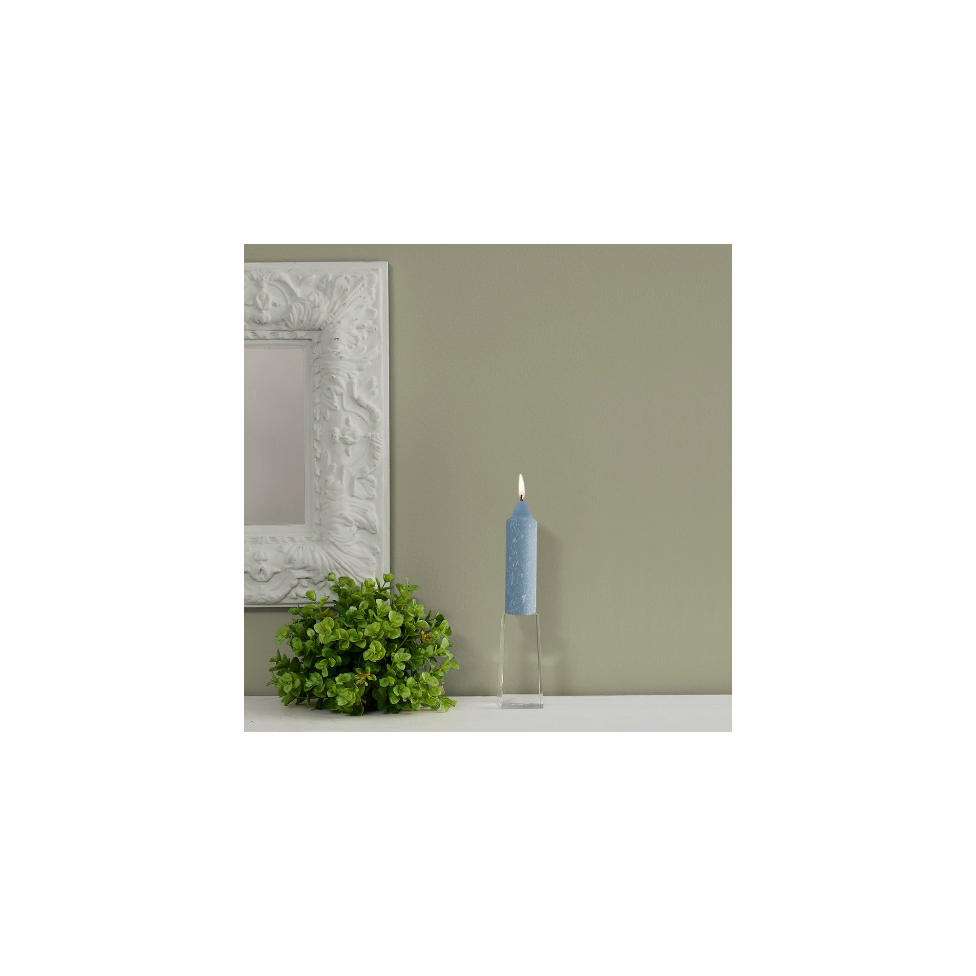Unscented Taper Candle, Blue