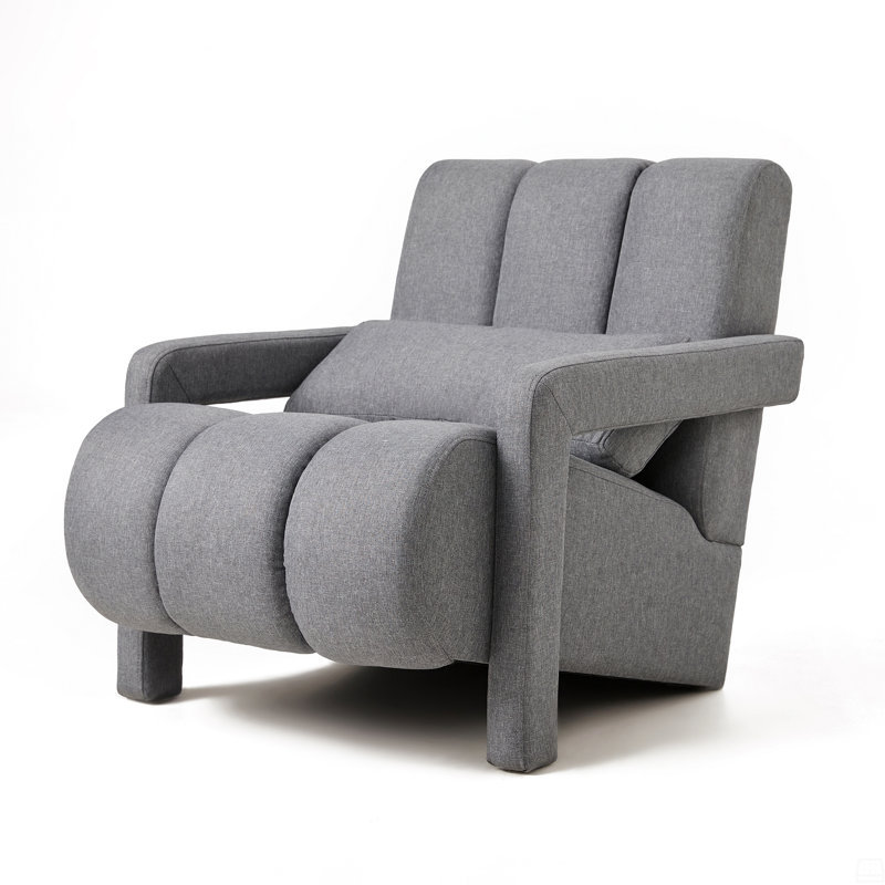 Chaise d'appoint moderne rembourrée, tissu en lin avec coussin