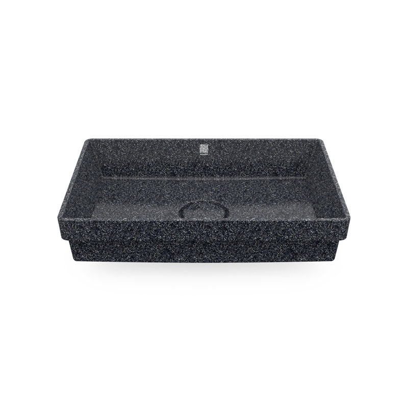 Woodio Cube60 15.75'' Wood Rectangular Bathroom Sink, Stone
