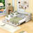 Expandable Twin XL to King Upholstered Daybed with Tuft Backrest and 2 Storage Drawers-468791705