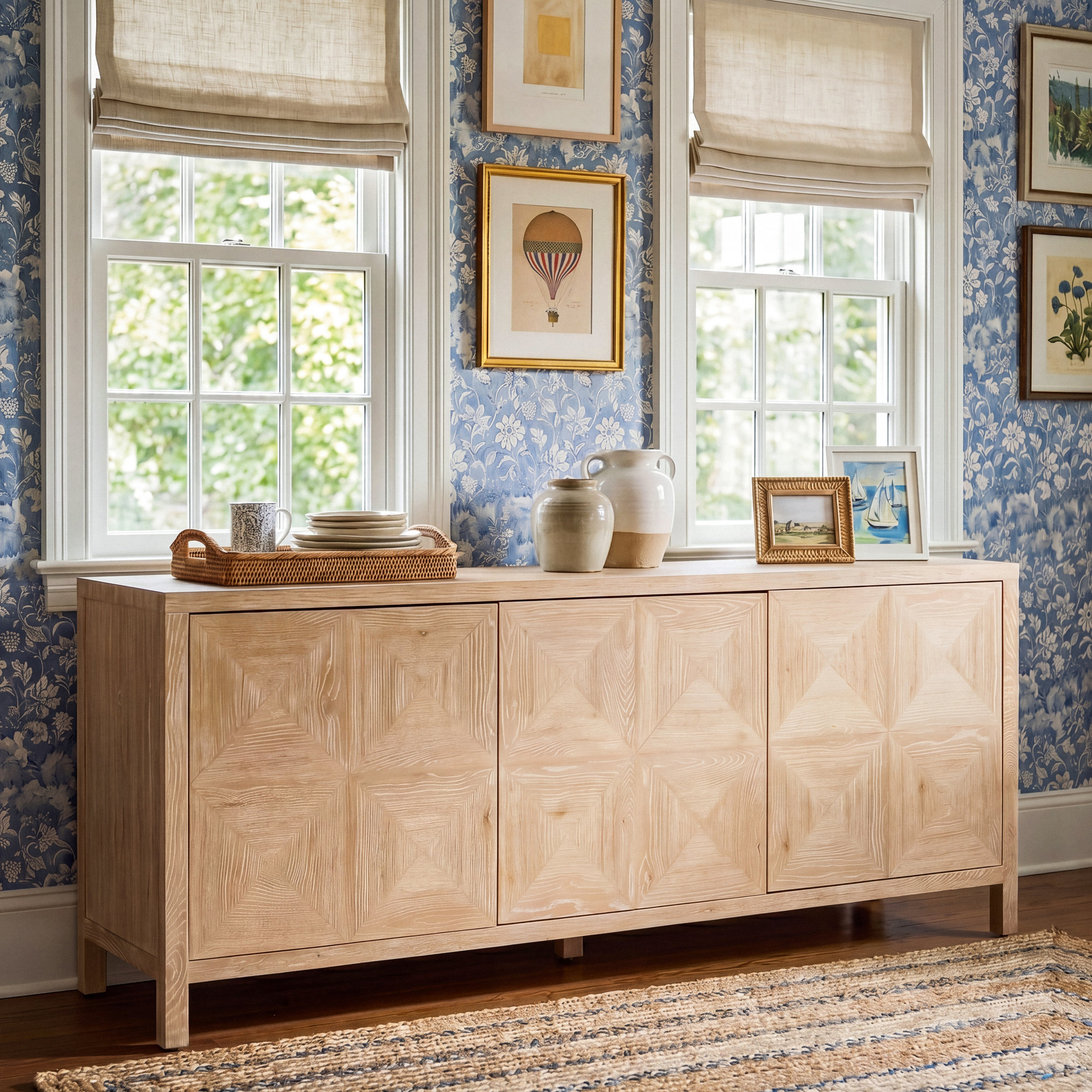 Sadie 76'' Media Console, Natural Oak