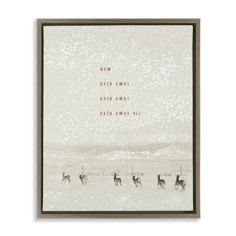 «Dash Away Winter Poem» par Rhonda Addison, Cadre flottant orme Montalcino, H 31 po x l 25 po