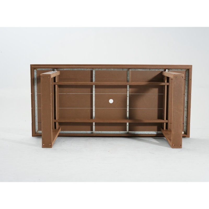 Ensemble de salle à manger 7 pièces en PEHD avec table de patio résistante aux intempéries et 6 chaises avec accoudoirs