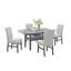 Ensemble de salle à manger 5 pièces 60 "en faux marbre gris - table rectangulaire avec 4 chaises, pouvant accueillir jusqu'à 6 personnes - Finition gris moderne