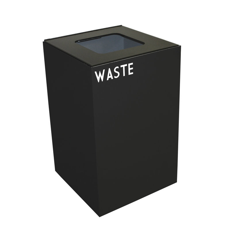 Poubelle de recyclage Geocube 24 gallons, Café noir, Carrée pour plastiques et déchets, 24 gallons