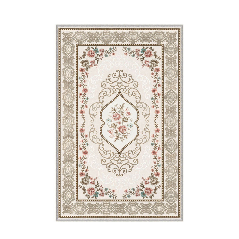 Stylish Woven Carpet, 5.2 x 7.5 Feet | 100% Polyester, 0.3 in Pile Height, Antibacterial, Non-Slip PVC Dot Underside | Machine Washable, 3D Digital Print | Perfect for Living Room, Bedroom & Home Décor