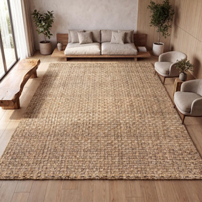 Tapis naturel en jute tissé à la main Ehlers