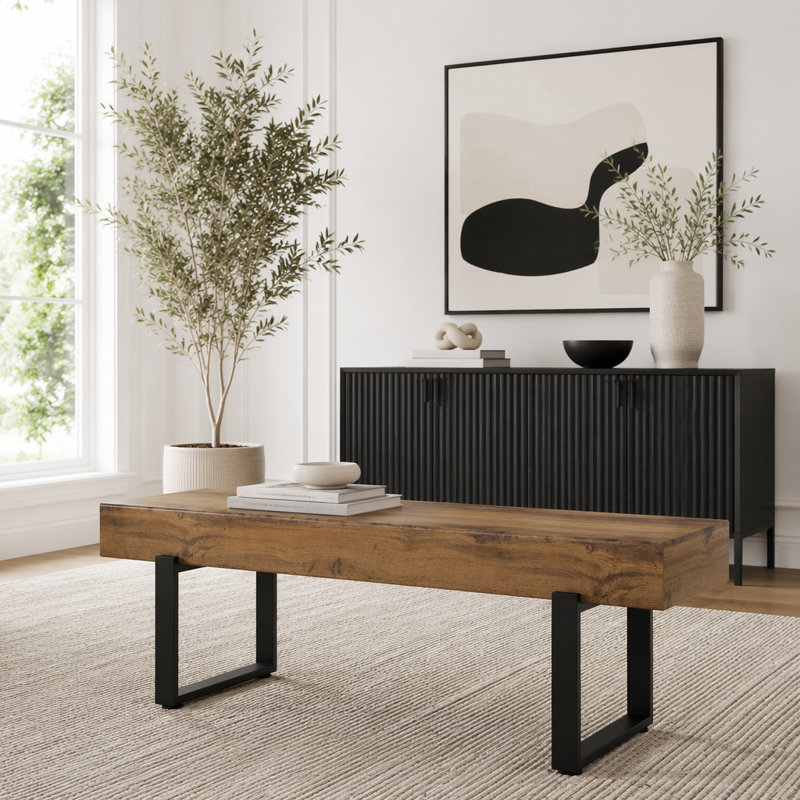 Banc de salle à manger 59 po, Bois naturel délavé