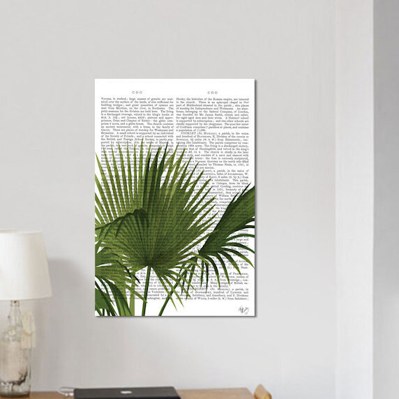 « fan palm i », impression sur toile, H 18 po x l 12 po x P 1,5 po, Toile tendue, Pas de tapis