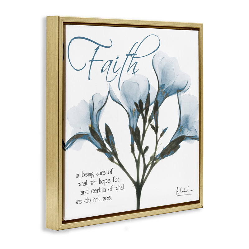 Art mural encadré "Faith", Cadre flottant métallique doré, H 18 po x l 18 po