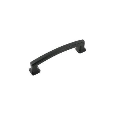Bridges Collection Handle Pull - 3-3/4" Center to Center Cabinet Pull Matte Black - Transitional, Deco Hardware for Drawers & Cabinets