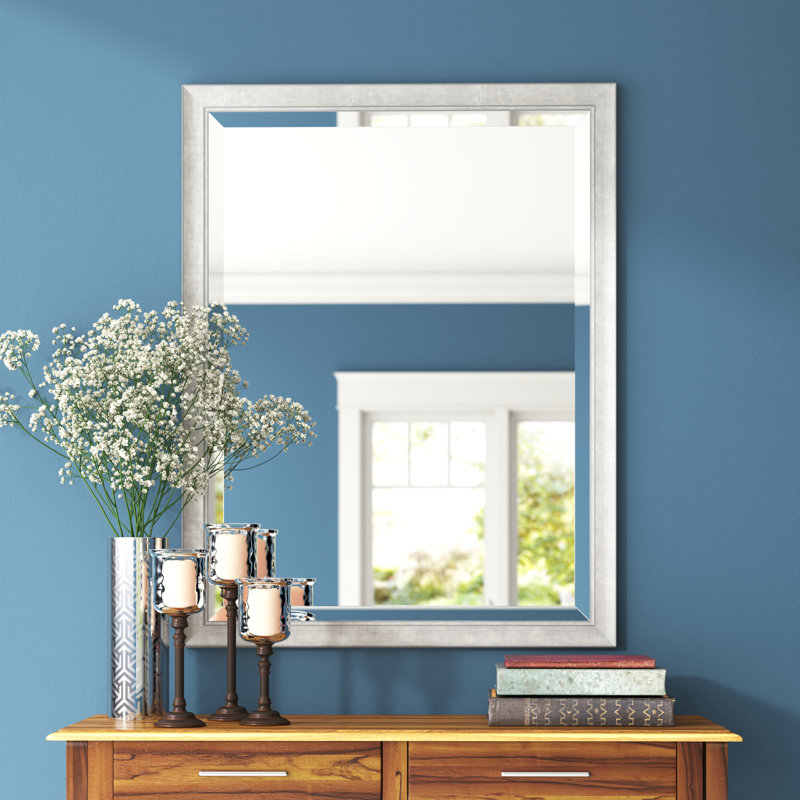 Kellison Wall Mirror, 34" x 44", Black/Silver