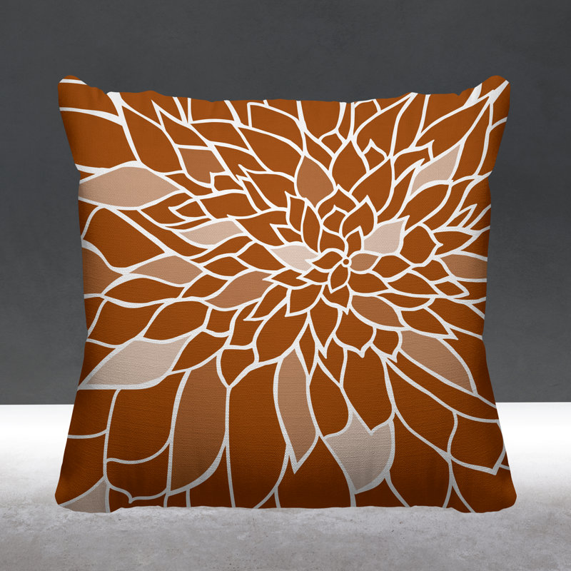 Coussin Raina, Orange brûlé, L 17 po x H 17 po