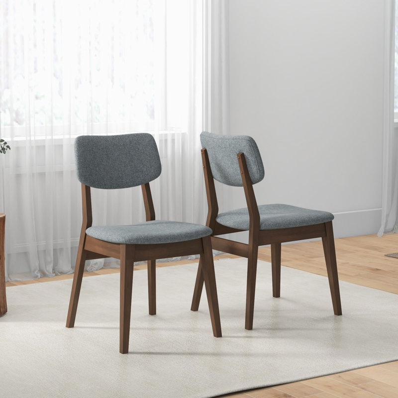 Chaise d'appoint rembourrée en bois massif Avra, Fabric Gray