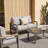 Aluminum 4 Piece Patio Set, 4- Person Outdoor Seating Group with Olefin Cushions-1463742773