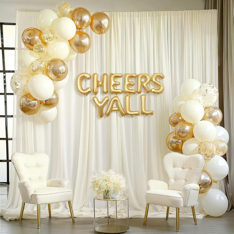 10Ft Tulle Backdrop Curtain For Parites, Sheer Backdrop Curtains Fabric Drapes For Wedding Ceremony Arch Party Stage Decorations(4 Panels 5*10Ft)
