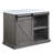 Bowery Rectangular Kitchen Island with Marble Top in White and Gray Oak