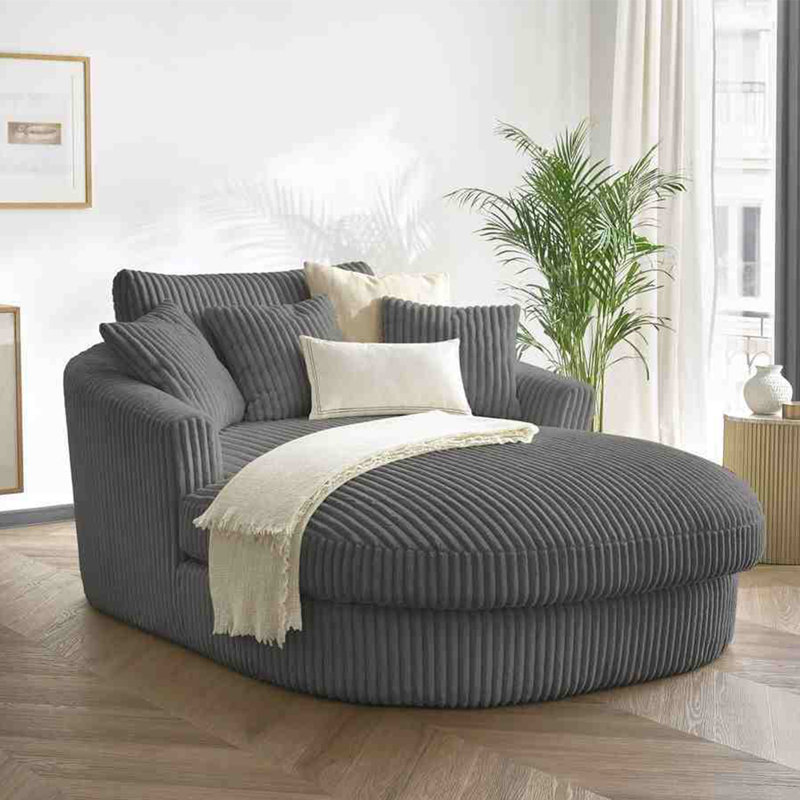 Simple oval sofa modern lazy chaise longue, Grey