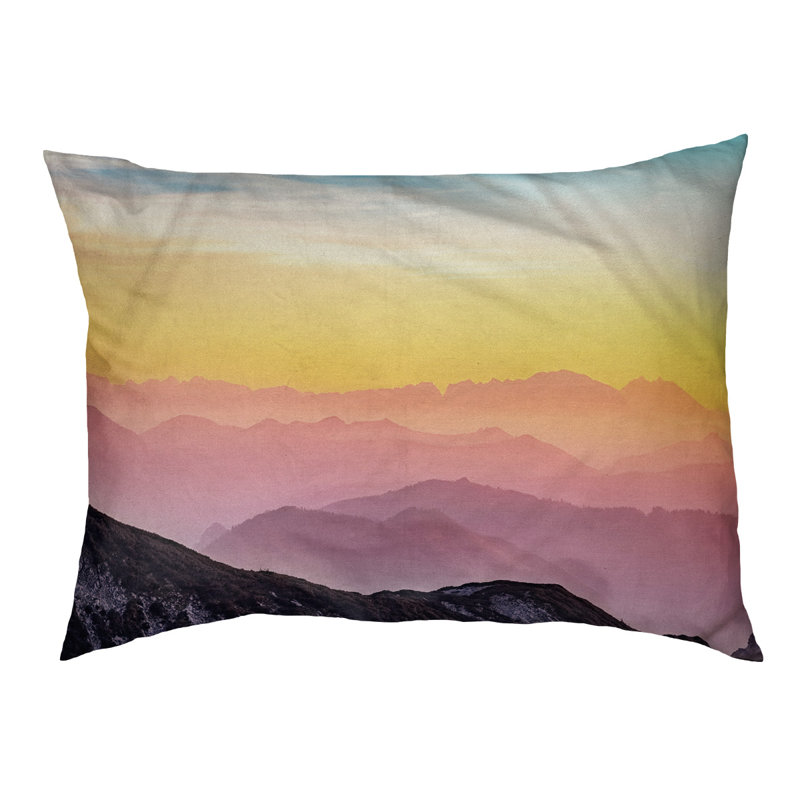 Coussin stylisé paysage Burress, Marron foncé, L 32,5 po x l 42,5 po