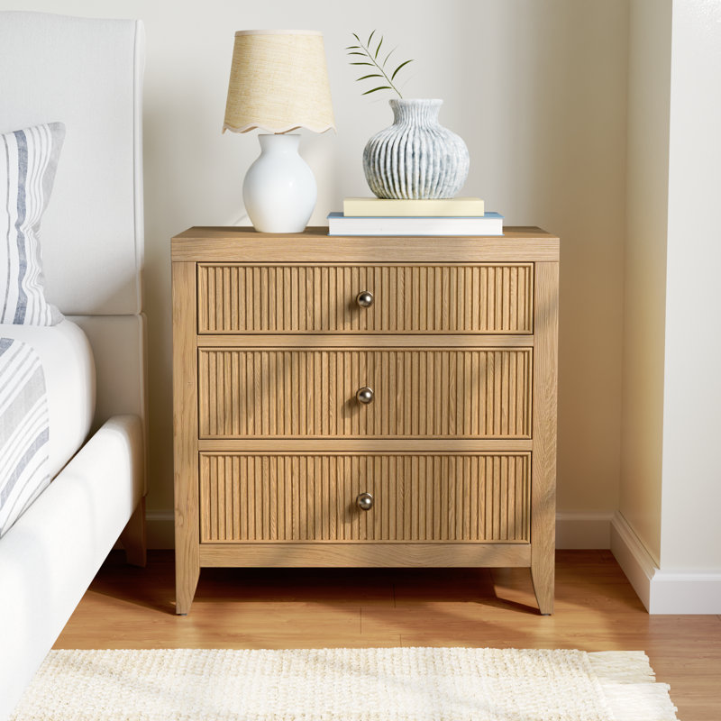 Caterina 3-Drawer Nightstand, Skylark