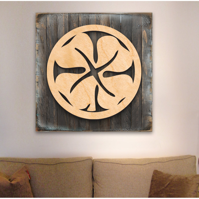 Décoration murale à blocs de bois celtique à quatre feuilles de trèfle trèfle, H 18 po x l 18 po x P 2 po