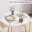 Ensemble de table de salle à manger 3 pièces pour 2 personnes - Design moderne, chaises rembourrées, structure en métal robuste - Idéal pour les salles à manger d'appartement ou de studio, finition en faux marbre, blanc marbre doré-509811324