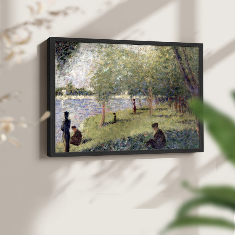 Étude pour dimanche sur la Grande Jatte - impression encadrée - réversible, H 8 po x l 10 po, Noir, noir, noir, noir
