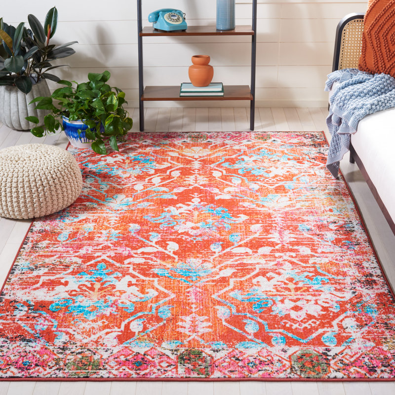 Gurfaan Riviera Performance Machine Washable Floral Rug, Rectangle 8' x 10'