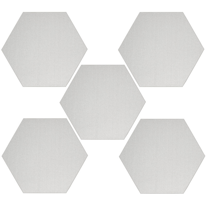 Ensemble de tapis de couleur unie touffetés à la machine de couleur crème ivoire, Hexagone 2 pi
