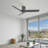 55in Flush Mount Ceiling Fan, 3 ABS Blades, DC Reversible Motor, 6 Speed Remote Control, Timer Function, Ceiling Fan Without Light-2027826921-2027826919