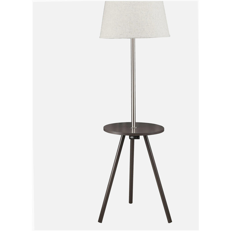 Table d'appoint ronde 57 po avec lampe et centrale électrique