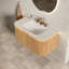 Meuble-lavabo DIEN 30 po avec lavabo intégré, bords incurvés, tiroir, éclairage à détecteur de mouvement, lavabo intégré en pierre frittée à motif de travertin, préassemblé-1214871660-1214871662
