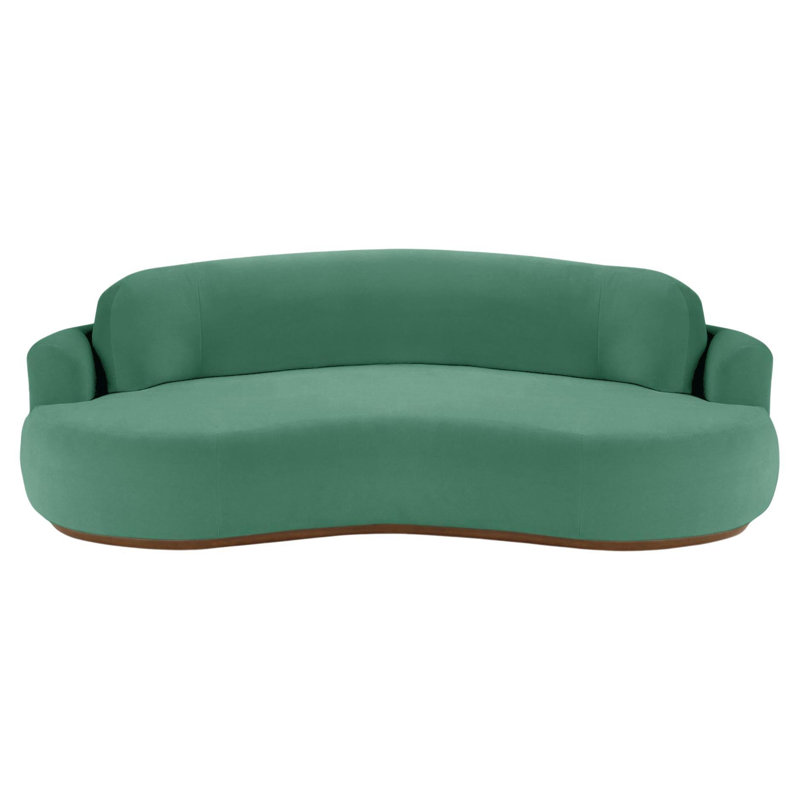 Naked Sofa, Paris Green Velvet, 31" H x 118" W x 52" D, Brown