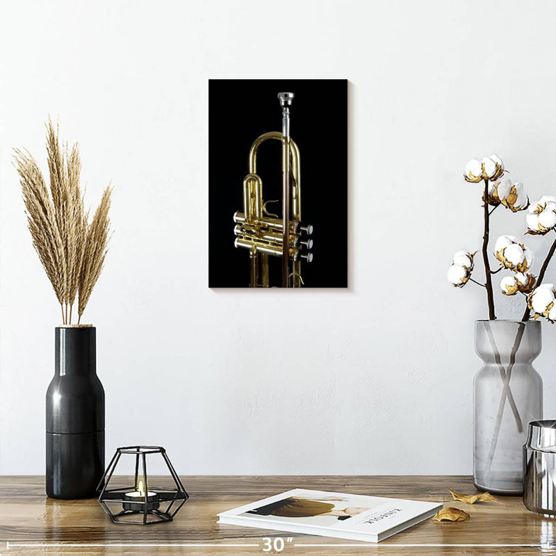 Abarca Old Brass Trumpet, 12" H x 8" W