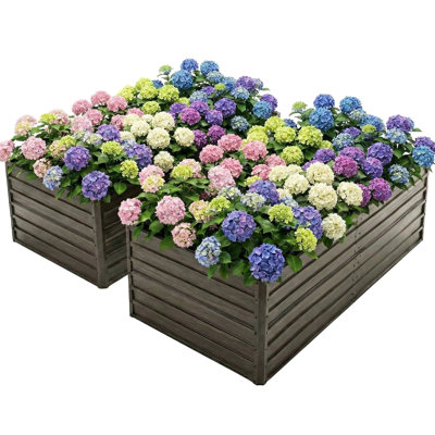 Très grand lit de jardin surélevé galvanisé - et idéal pour diverses plantes en acier sécuritaire de 8 pi x 4 pi x 2 pi - Jardinage de patio