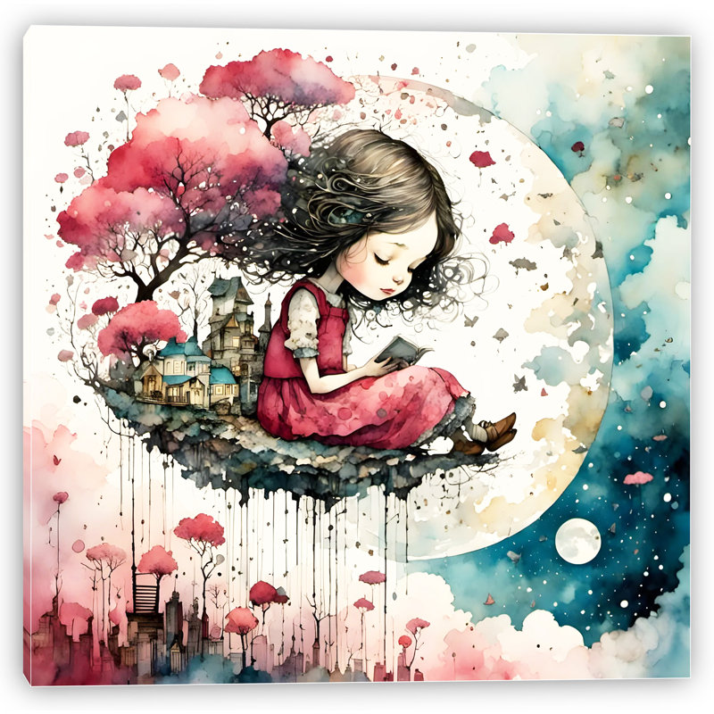 Moonlit Reverie - A Dreamer's Escape, H 12 po x l 12 po