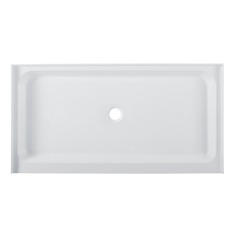 Voltaire 60" x 32" Single-Threshold, Shower Base, Center, White