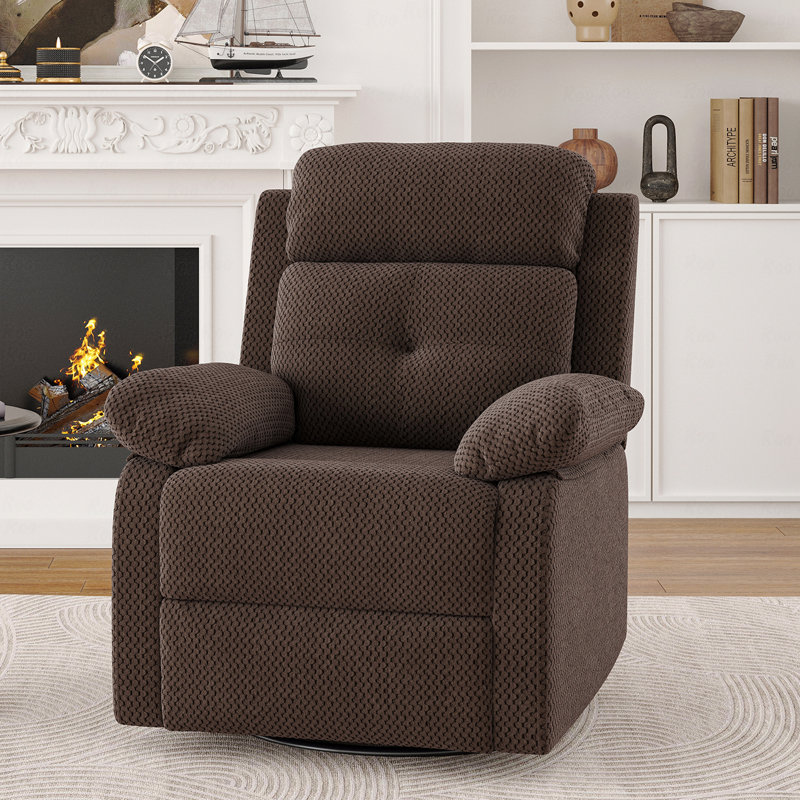 Petit fauteuil à bascule pivotant avec fauteuil inclinable pour femmes adultes pour petits espaces, chambre à coucher, salon