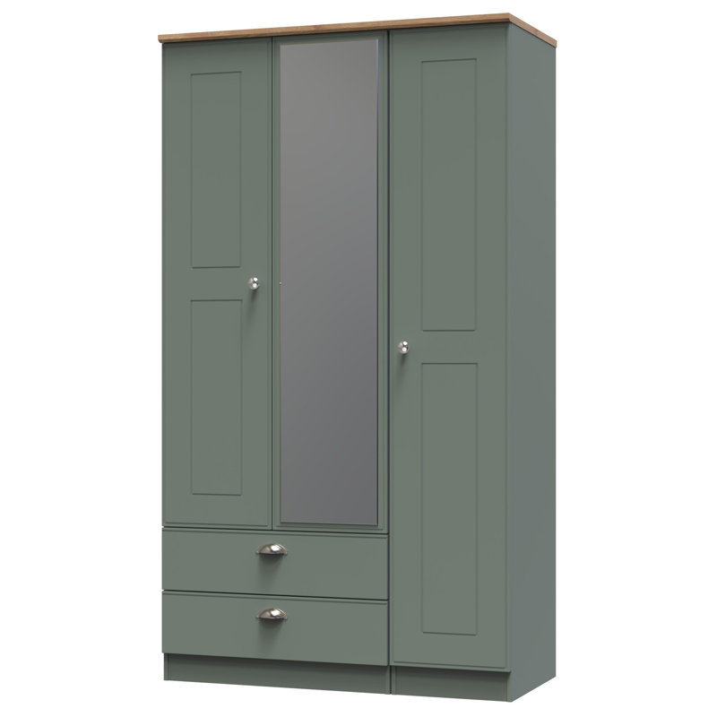 Conners Manufactured Wood Wardrobe, Reed Green/Riviera Oak