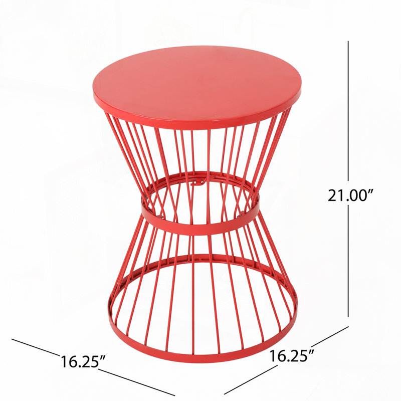 LASSEN 16" SIDE TABLE, Red