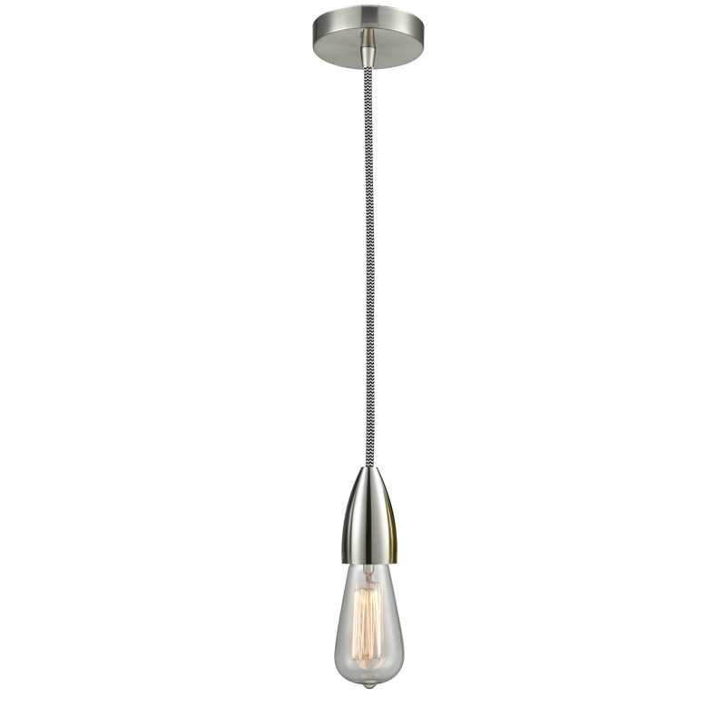 Luminaire suspendu à 1 lumière Cecile, Nickel satiné